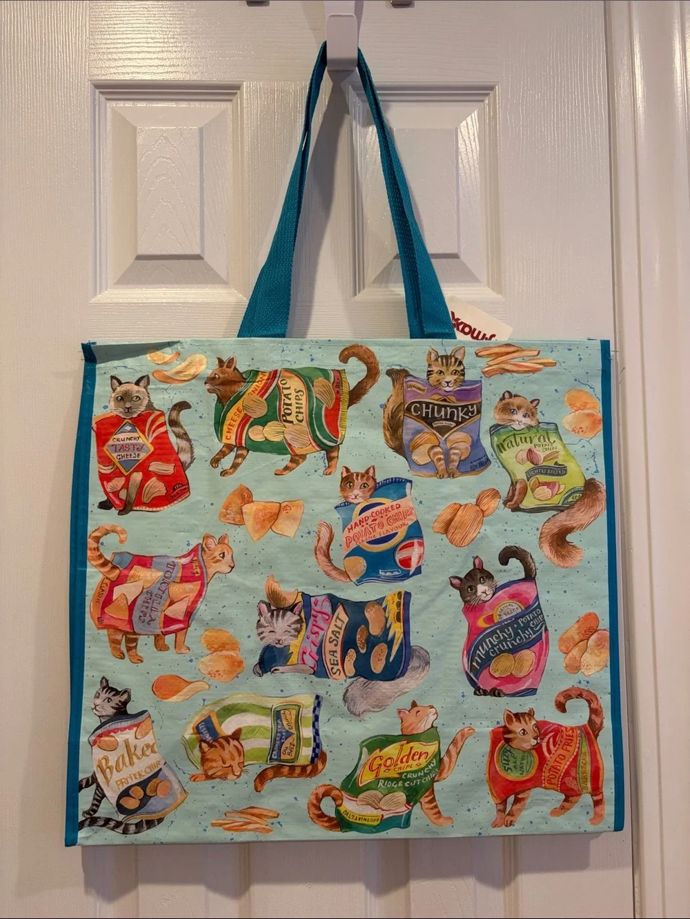TJ Maxx Reusable Bag: Cats in Potato Chip Bags 🐈🥔🐈‍⬛🛍️